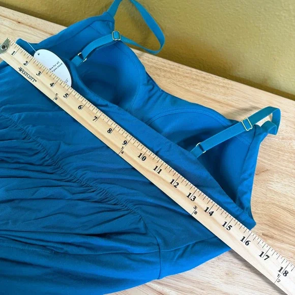 Soma Ultimate Maxi Bra Dress Size L Tropic Palm Ocean Depths Teal Blue - Picture 10 of 11